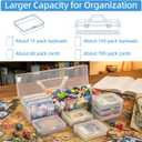 Trading Card Storage Box with 9 Individual Card Cases, Large Capacity Card Game Organizer for Top Loaders, MTG, Pokemon, Board Game & Playing Cards, Clear Plastic Card Storage Case with Insert Boxes