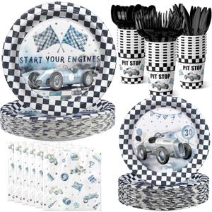 Race Car Birthday Party Decorations, Watercolor Race Car Birthday Party Favors, Racing Party Supplies, Race Car Theme Birthday Party Tableware