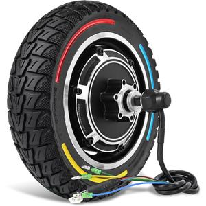 48V 500W Hub Moter with Solid Off-road Tire, Fit for KUGOO M4 /M4 Pro Electric Scooter, 10 Inch 10x2.5-6.1 Tubeless Tire, Wear-resistant Puncture-proof