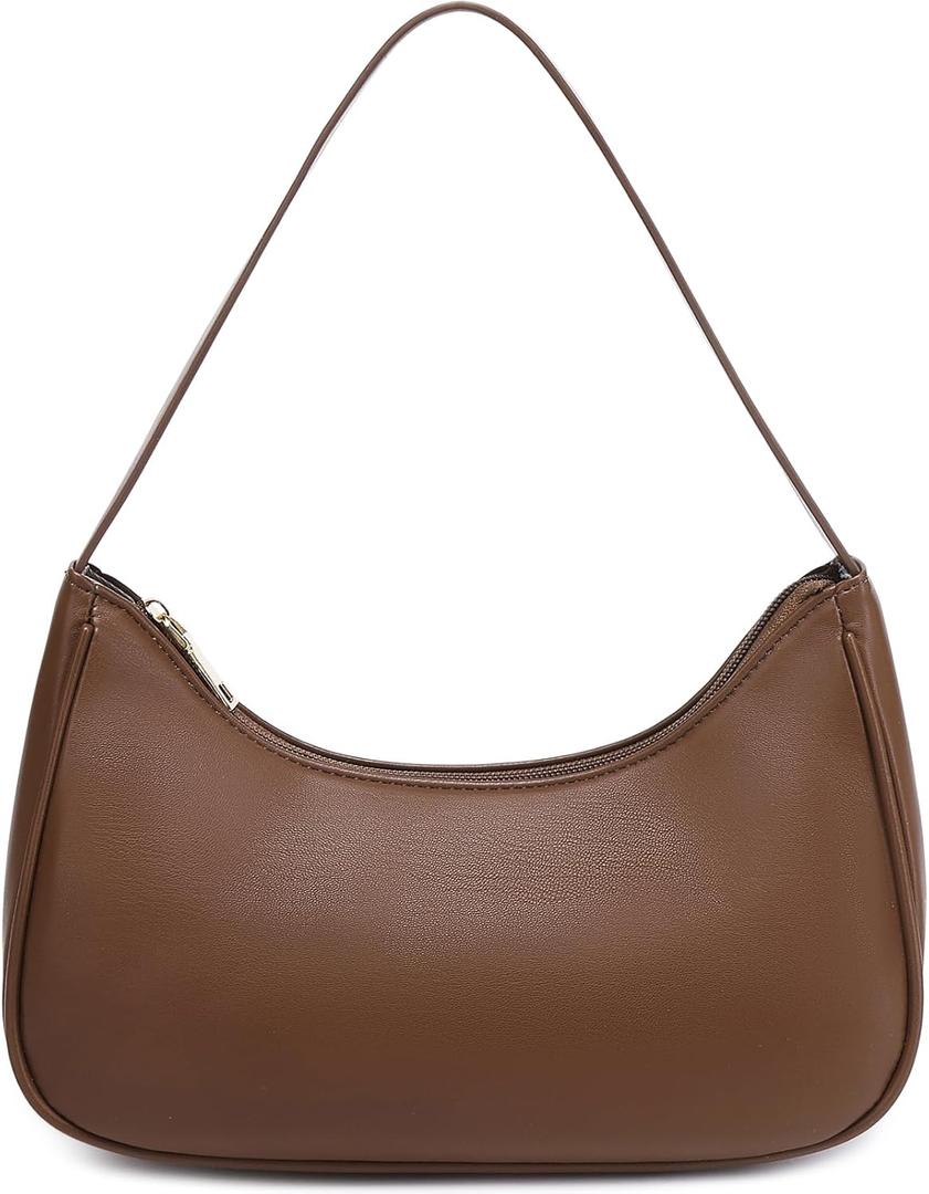 Fashion shoulder Bag for Women's Cute Hobo Tote Handbag Mini Clutch Underarm Purse for Daily Use/Work/Travel/Casual Outings (Coffee)