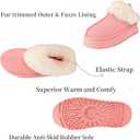 Women's Platform Slippers Winter Mini Boots Anti-Slip Suede Slip on Women Sneakers Fur Lined House Slippers for Indoor Outdoor (Brown, XL)