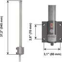 WiFi Outdoor Omni Antenna Gain 12dB 2.4Ghz Roof Mount (3 Feet Long) Wireless Network Extender/Repeater Range Pole(N-Female Cable Connector) House/RV/Camping/Boat Signal Amplifier Tupavco TP551