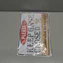 Beware of Dog Signs for Fence, Please Keep Gate Closed No Matter What The Dog Say Metal Tin Sign for Yard, Funny Rustic Home Decor, No Soliciting Pet Warning Signs 8x12 Inch