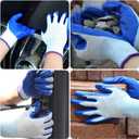 3 x Women's Enhanced Type Nitrile Coated Work Gloves, Multi-purpose Safety Protective Gloves (Blue-25 Pcs)