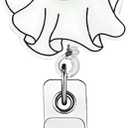 4 x Fall Halloween Badge Reel Cute Ghost Badge Reels Retractable Fall Badge Clip Acrylic Retractable Badge Holder with 360 Rotating Alligator Clip, Funny ID Badge Holder for Nurse Doctor Teacher Student
