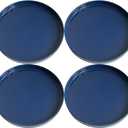 Plant Saucer Pot Tray Planter Saucers 4 Pack 4 inch, 5 6 7 8 9 10 11 12 13 15 Inch for Indoors Outdoor, Durable Sturdy Ceramic Flower Drainage drip Water Tray for Glazed Pots Base ((4.5"/4.1"-Blue)