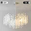 32 Inch Modern Tree Branch Light Fixture Large Bedroom Chandeliers | 10-Light Contemporary Chandeliers, Hanging Round Coastal Chandeliers for Dining Room Foyer Living Room, Silver