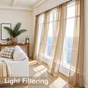 MIULEE Brown Sheer Curtains 63 Inches Long, 4 Panels Set, Rod Pocket Voile Drapes Light Filtering and Semi Transparent, Elegant Window Treatments for Bedroom Living Room,42 x 63 Inches