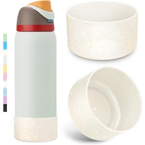 3 x 2PCS Diamond Silicone Boot for Owala Water Bottle, Anti-Slip Protective Sleeve for Owala Twist,FreeSip and Flip Stainless Steel Water Bottle, BPA-Free, Dishwasher Safe, Accessories (32 Ounces, Transparent Gold)