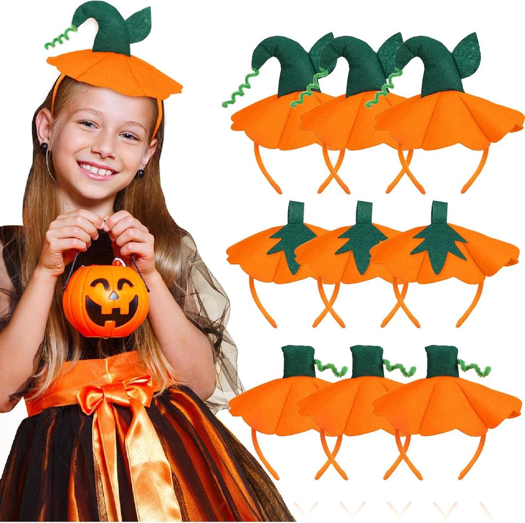 Halloween Pumpkin Headband Halloween Pumpkin Headwear Headband Top Hat Headpiece Hair Hoop for Costume Accessories