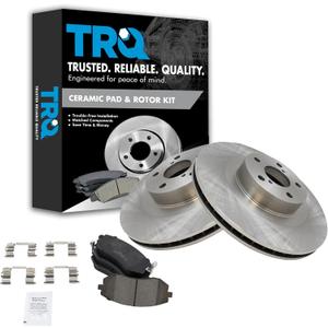 TRQ Front Brake Pad and Rotor Set Ceramic Vented Rotors Compatible with 2005-2006 Saab 9-2X 2003-2008 Subaru Forester 2003-2006 Baja 2003-2005 Impreza 2002-2004 Legacy 2002-2005 Outback