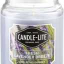 Candle-lite Scented Candles, Fresh Lavender Breeze Fragrance, One 18 oz. Single-Wick Aromatherapy Candle with 110 Hours of Burn Time, Light Purple Color