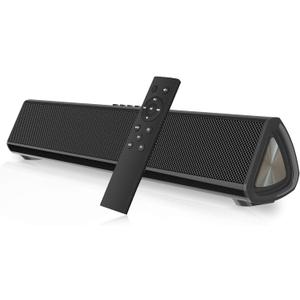 Portable Sound Bar for TV/PC, 105dB Bluetooth 5.0 Wireless & Wired Soundbar with 2200 mAh Battery, 3D Surround Sound Home Theater Built-in Subwoofer with Remote Control for Projectors/Phones/Tablets