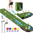 Upgraded Golf Putting Mat for Kids, Putting Green with LED Light up Holes, Glowing Balls, 2 Clubs, Toy Golf Set, Golfing Mats Indoor Outdoor, Sport Game Golf Gift for for Kids Teens Family