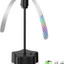 Fly Fans for Outdoor Table, Height Adjustable Food Fan with Reflective Blades, USB or Batteries Powered, for Patio, Picnic, BBQ, Camping & Indoor Use (2 Packs)