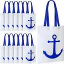 24 Pcs Anchor Bags Summer Cruise Gift Bags Large Nautical Totes Gift Exchange Ideas Non Woven Totes for Cruise Wedding Party