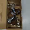 Calzibeno Glass Door Knobs, Privacy Crystal Door Knobs Interior with Lock, Modern Octagon Glass doorknobs Interior for Bedroom Bathroom, Polished Chrome Crystal Door Knob, 1 Pack