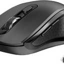 Wireless Mouse Ergonomic, Side Buttons Mouse, 2400 DPI, Silent and Anti Slip Roller Cordless Mice, 2.4Ghz with USB Receiver, 6 Buttons, Suitable for Laptop PC Chromebook and Windows 11/10/7 - Black