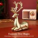 BESPORTBLE Christmas Reindeer Sculpture, 2Pcs Resin Deer Christmas Decoration Gold Elk Statues for Living Room, Desktop, Table Centerpiece, Bookshelf Xmas Home Decor