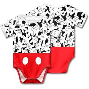 dicilly Cute Mouse Eyes Baby Bodysuit soft cartoon short sleeve clothing for baby romper for Boys Girls 3 Months - 24 Months, 0-3M