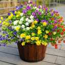Colorful Artificial Flowers for Outdoors, 10 Bundles Realistic Spring Outdoor Fake Silk Flowers, UV Resistant Faux Flowers & Plants Outside for Porch,Pot,Window Box Filler Planter Decor(MixColors)