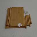 Cabinet Organizer Shelf(Set of 2),Kitchen Counter Shelves,Bamboo Stackable Expandable Spice Rack Countertop(Medium) (11.8"W, Natural)