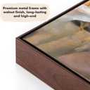 Floating Frame for 30x40 Stretched Canvas Paintings, DIY Metal Canvas Frame with 1.5" Deep Floater Frame for Canvas Prints Wall Art/Portrait/Landscape Living Room Bedroom Decor (Walnut)