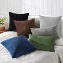 decorUhome Chenille Dark Grey Throw Pillow Covers 20x20 Inch Set of 2, Decorative Soft Couch Pillow Covers Solid Dyed Accent Velvet Farmhouse Neutral Square Pillow Cases for Sofa Bed Living Room