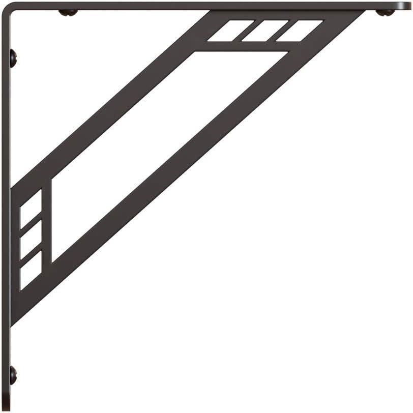 Shelf-Made Richland Decorative Shelf Bracket, Black, 8-inches (500 lbs.)