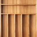 Silverware Organizer Kitchen Drawer Organizer Utensil Organizer Acacia Silverware Holder Cutlery Organizer in Drawer Flatware Organizer Tray(7 slots, Acacia