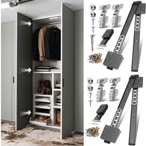 Lipshome Pocket Door Slide, Cabinet Pocket Door Slide, Pivot Door Slide Hardware Inset,Cabinet Pocket Door Hardware Kit Fit for Inset Door, Cabinet Door(18in, Pieces, 4)
