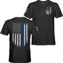 Fantastic Tees American Patriotic USA Flag Men's T-Shirt (Black, L)