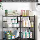 Sakugi Storage Shelves - 3 Tier Shelf Organizer, Sturdy Metal Garage Shelving with Adjustable Leveling Feet, Space-Saving Shelves Organizer for Pantry, Laundry, Kitchen (18" x 12" x 30", Black)