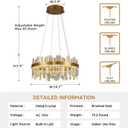 Modern Gold Crystal Led Chandelier,19.7" Bedroom Dining Table Chandeliers