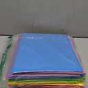 INFUN Heavy Duty Plastic Pocket Folder with Prongs and Clear Front Pocket - 18 Pack, 3 Prong Folders with Pockets and Card Slot, Assorted Colors