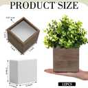 Suzile 12 Set 5 Inch Wooden Planter Box Flower Square vases for Centerpiece Rustic Cube Planter Box with Removable Foam Blocks Liner Square Vase Craft for Garden Home (Brown)