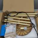 Floor Lamp for Living Room,Bedroom,Gold Dimmable Standing Lamp with Remote,Mid Century Modern Brass Tall Lamp Retro Vintage Glass Lamp Floor Light Boho Bohemian