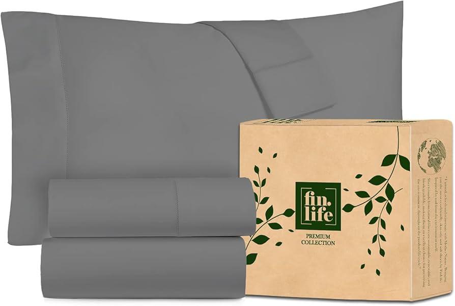 100% Cotton 73x49 Fitted Sheet, 18x30 2 Pillowcases, 94x148 Cotton Bedding Set, Gray