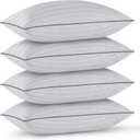 GOHOME Pillows Standard Size Set of 4 - Bed Pillows for Sleeping 4 Pack, Cooling Supportive Hotel Pillows with Premium Soft Down Alternative Fill for Side Stomach and Back Sleepers (Grey)