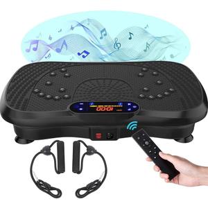 ETLIFE Vibration Plate Exercise Machine Whole Body Workout Vibrate Fitness Platform Lymphatic Drainage Machine for Shaping Toning Wellness Home Gyms Workout (Black1)