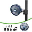 10L0L Universal Golf Cart Fan Fits Yamaha/EZGO/Club Car, Fixed Bracket 360°Degree Rotational Fan, 3 Speed Adjustment, Support for Reverse Charging and Emergency Lighting-Blue