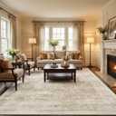 10x14 Washable Vintage Area Rug - Distressed Non-Slip Rugs Soft Large Retro Carpets for Living Room Bedroom Dining Room Office Home Decor, Beige