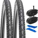 YUNSCM 2-PCS 26" Bike Tires 26x1.75/47-559 and 26" Heavy Duty Bike Tubes Compatible with Road Bike 26 x 1.75 26X1.75 Gravel Bike Bicycle Tires and Tubes (Y-709)