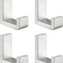 Angle Simple Towel Hooks for Bathroom, SUS 304 Stainless Steel Robe Coat Hooks for Wall, Brushed Nickel, 4 Pack