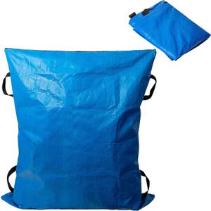 Adnee Pool Cover Storage Bag with 4 Carry Handles, 48x57 Inch Waterproof Pool Safety Cover Stowaway Bag, Pool Cover Packing Bags for Pool Covers Organizing (Blue-PE material)