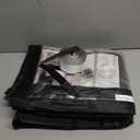 Magnetic Thermal Insulated Door Curtain for 36"x 82" Doors, Visible Door Cover for Heat Insulation, Magnetic Closure Thick Blanket for Doorway to Keep Warm in Winter Cool in Summer (Black + Clear)