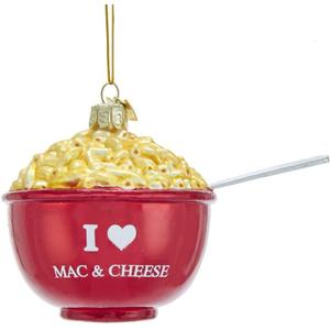 Kurt S. Adler Noble Gems I Love Mac and Cheese Glass Christmas Ornament NB1412 New