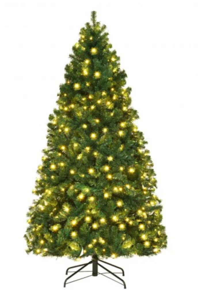 7 Ft PVC Artificial Christmas Tree with LED Lights