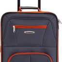 Rockland Fashion Softside 4 Piece Luggage Set, Expandable, (14" Tote/19"/24"/28"), Charcoal