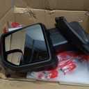 Replacement Passenger Right Side Door Mirror Manual Folding Power Glass No Heated No Signal Light with Temperature Sensor Textured Back Cover For Ford F-150 from 2015 to 2020